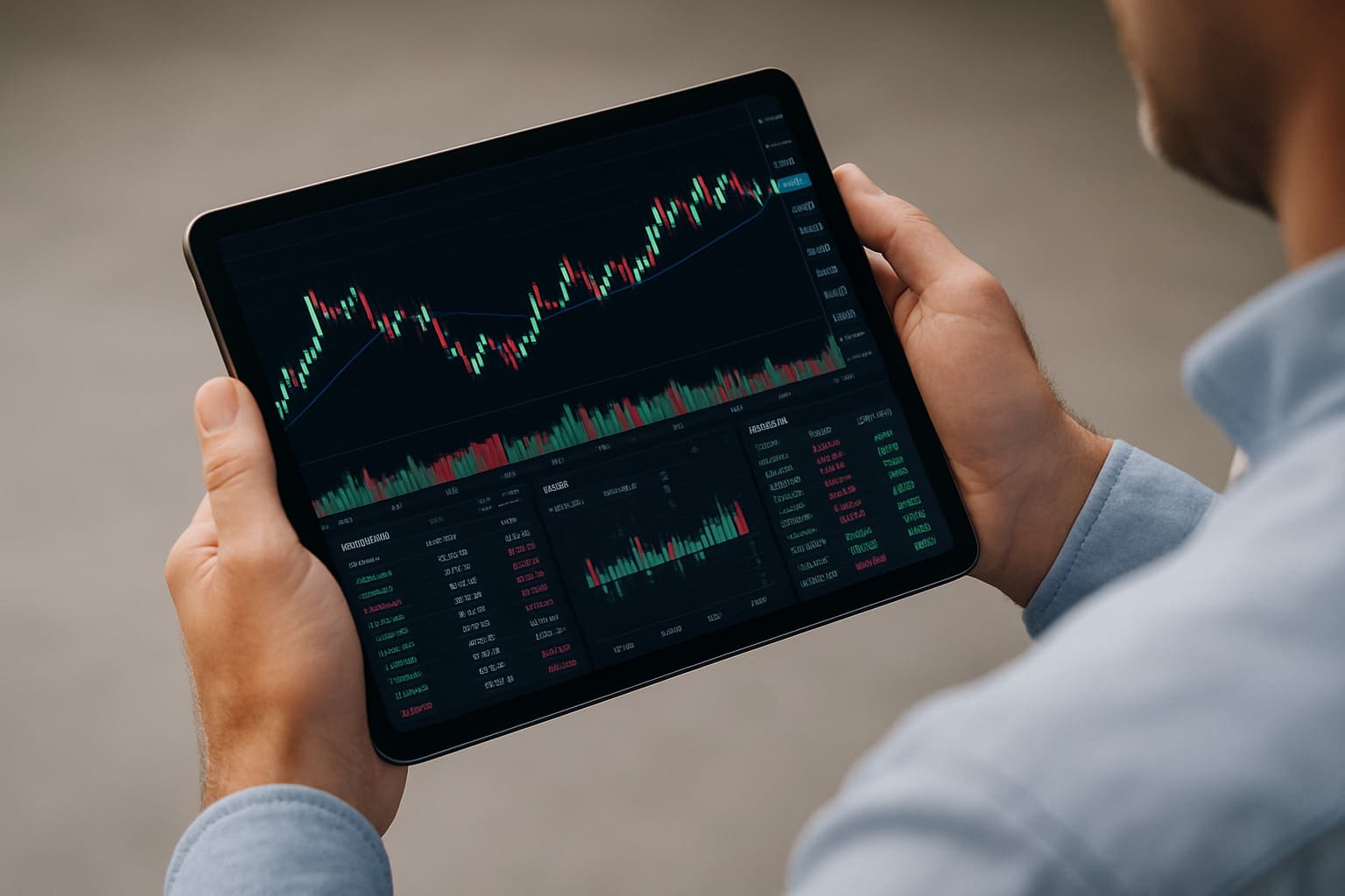 Tablet mit Charts